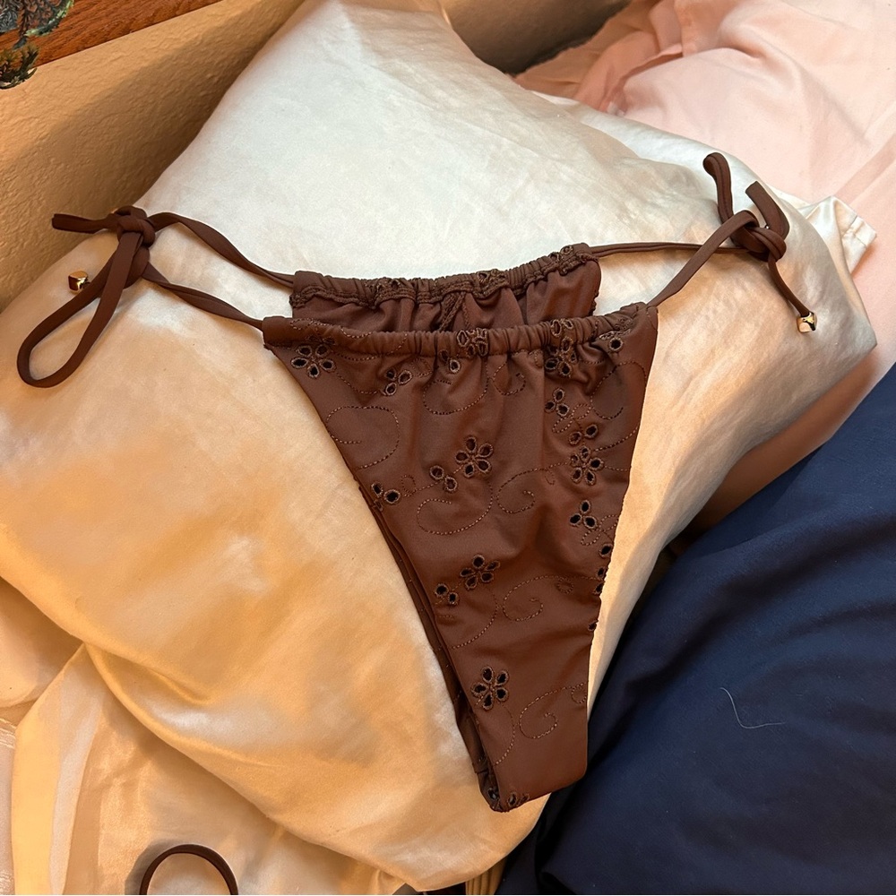 new garage brown and gold floral bikini bottoms